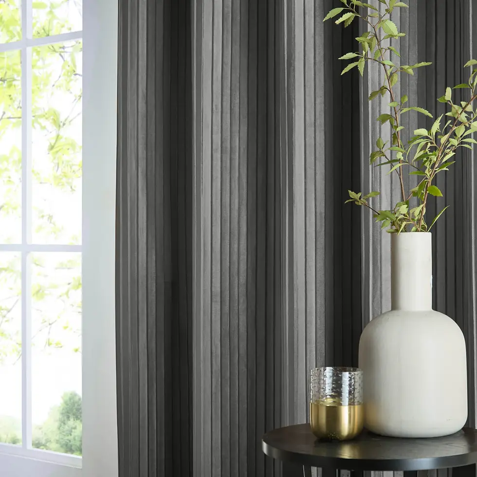 Thumbnail: Corinthian Velvet Eyelet Curtains (Grey)