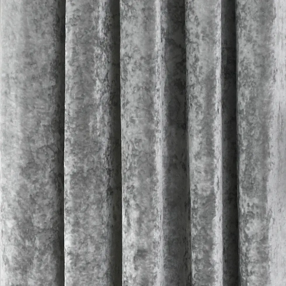 Thumbnail: Verona Fully Lined Crushed Velvet Eyelet Curtains (Silver)