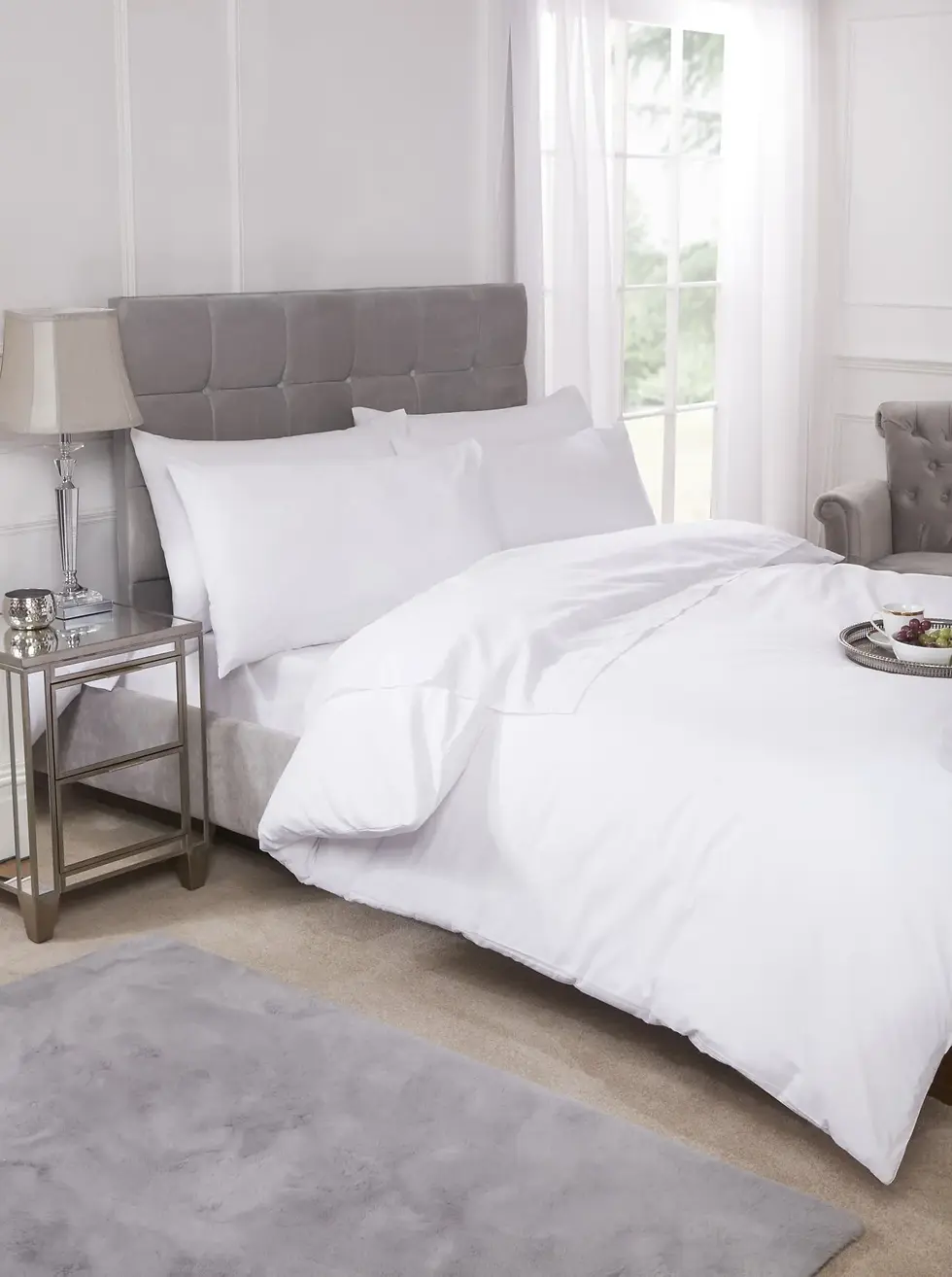 Percale Collection - 180 Thread Count Percale Fitted Valance Sheet (White)