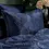 Thumbnail: Palmeria Quilted Velvet Pillowcase (Navy)