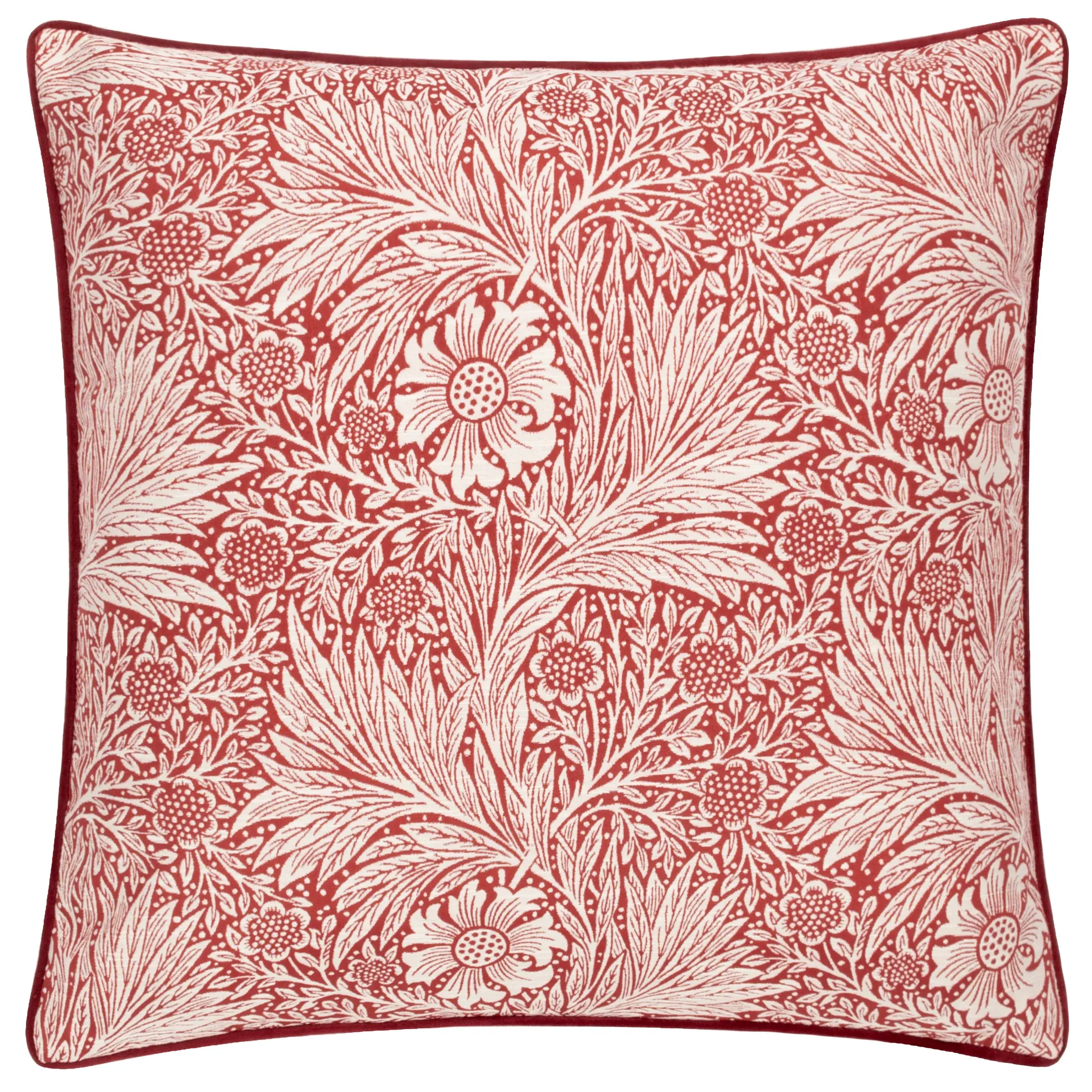Marigold Piped Jacquard Cushion Cover (Russet)