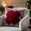 Thumbnail: Winter Bloom Embroidered Cushion Cover (Red)