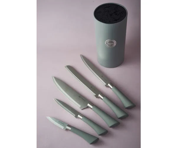 Typhoon Living Grey Knife Block Set Duke Essentials, Lewisham