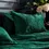 Thumbnail: Palmeria Quilted Velvet Duvet Cover Set (Emerald)