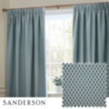 Hutton Jacquard Pencil Pleat Curtains (Blue)