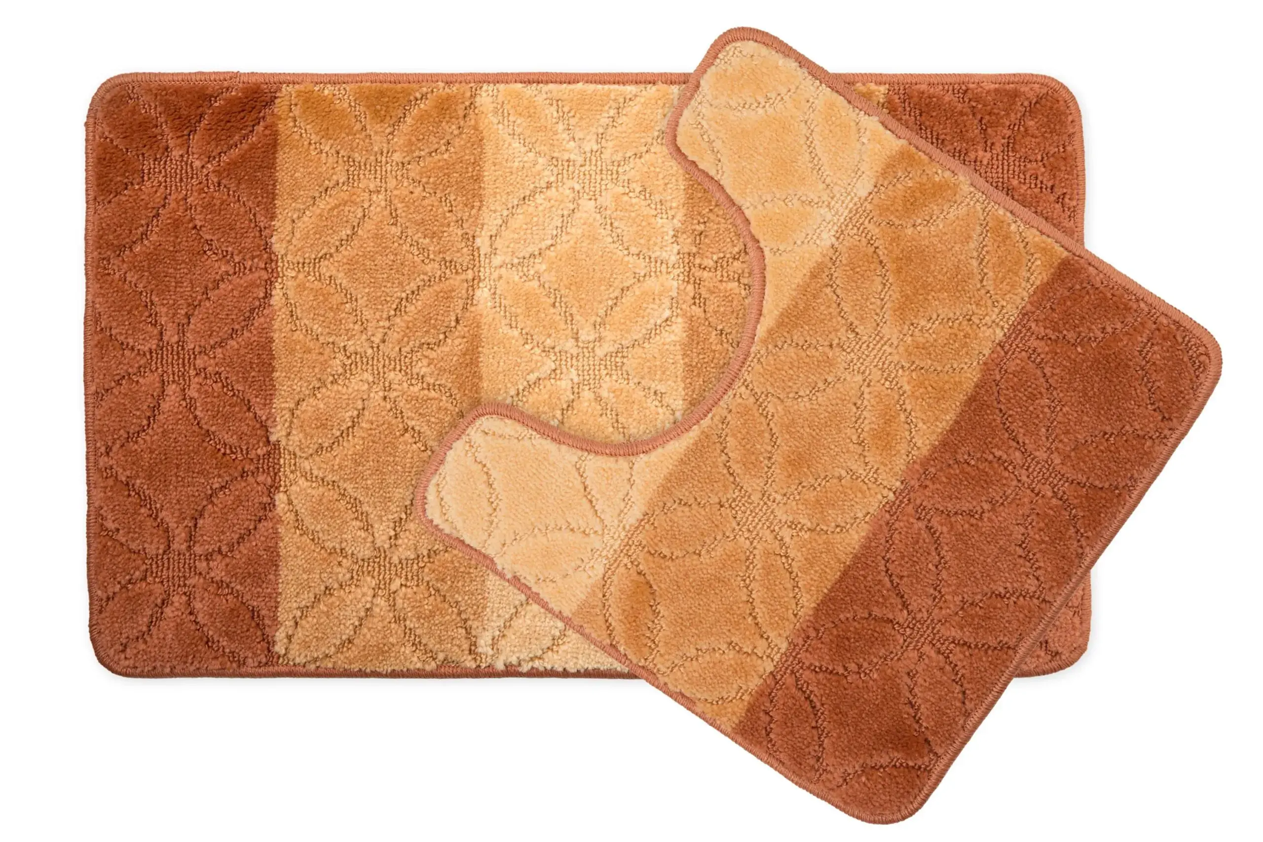 Aurora Collection - Tonal Stripe 2pc Bath Set (Burnt Orange)