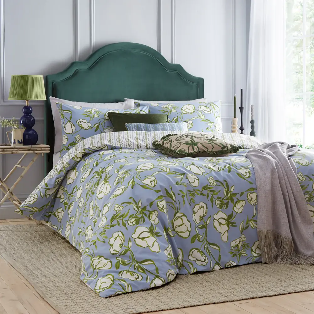 Albera Floral Duvet Cover Set (French Blue)