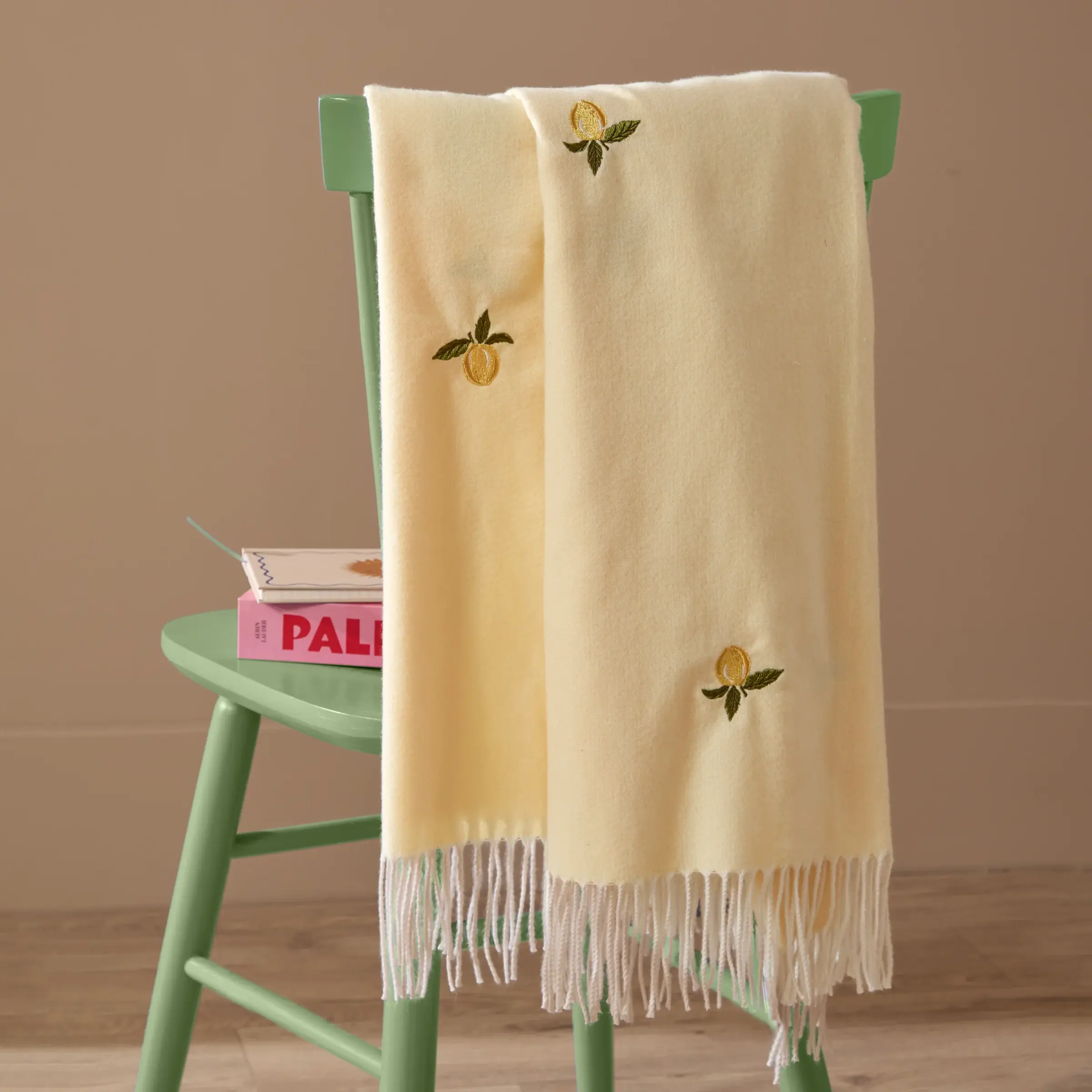 Fruits Lightweight Embroidered Throw (Zesty Lemon)