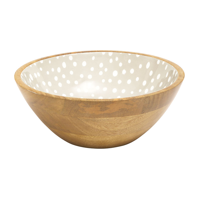 Sintra Mango Wood Spotted Salad Bowl (Stone)