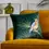 Thumbnail: Odisha Exotic Bird Embroidered Cushion (Emerald)