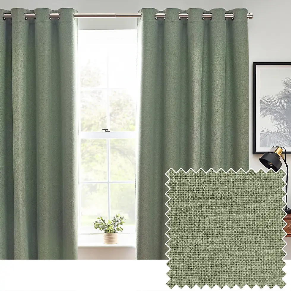 Dawn 100% Blackout Thermal Eyelet Curtains (Eucalyptus)