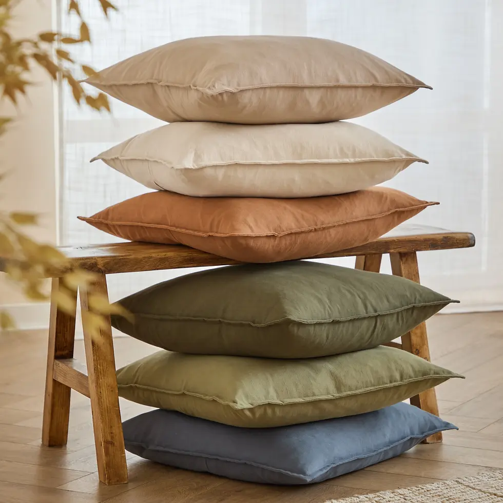 Thumbnail: Slub Cotton Cushion Cover (Toffee)