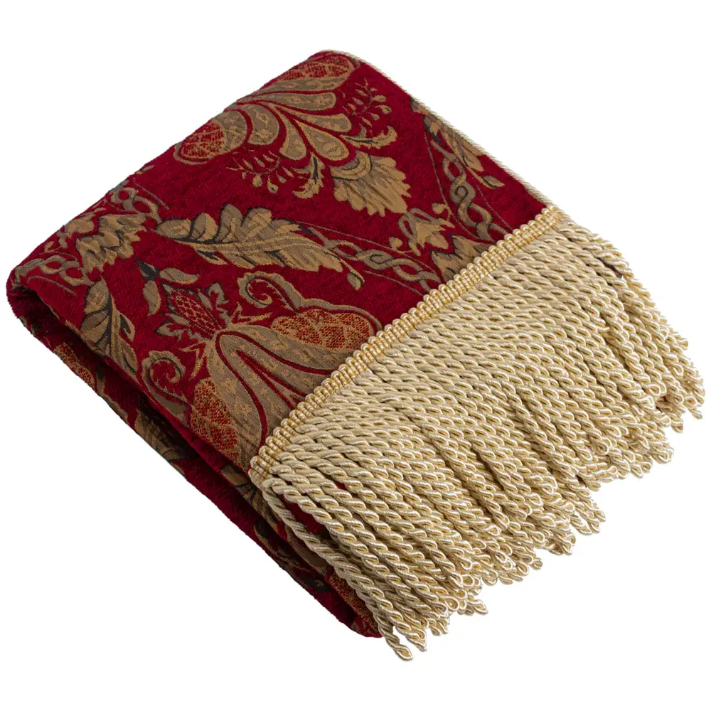 Shiraz Traditional Jacquard Throw (Burgundy)