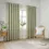 Thumbnail: Bella Floral 100% Cotton Lined Eyelet Curtains (Sage)