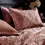 Thumbnail: Palmeria Quilted Velvet Duvet Cover Set (Blush)