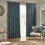 Thumbnail: Heavy Chenille Fully Lined Velvet Pencil Pleat Curtains (Marine)