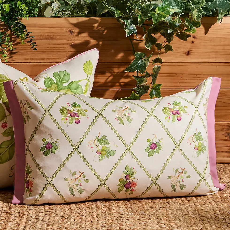 Thumbnail: Fig Trellis Printed Outdoor Cushion Cover (Purple)