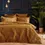 Thumbnail: Palmeria Quilted Velvet Duvet Cover Set (Gold)