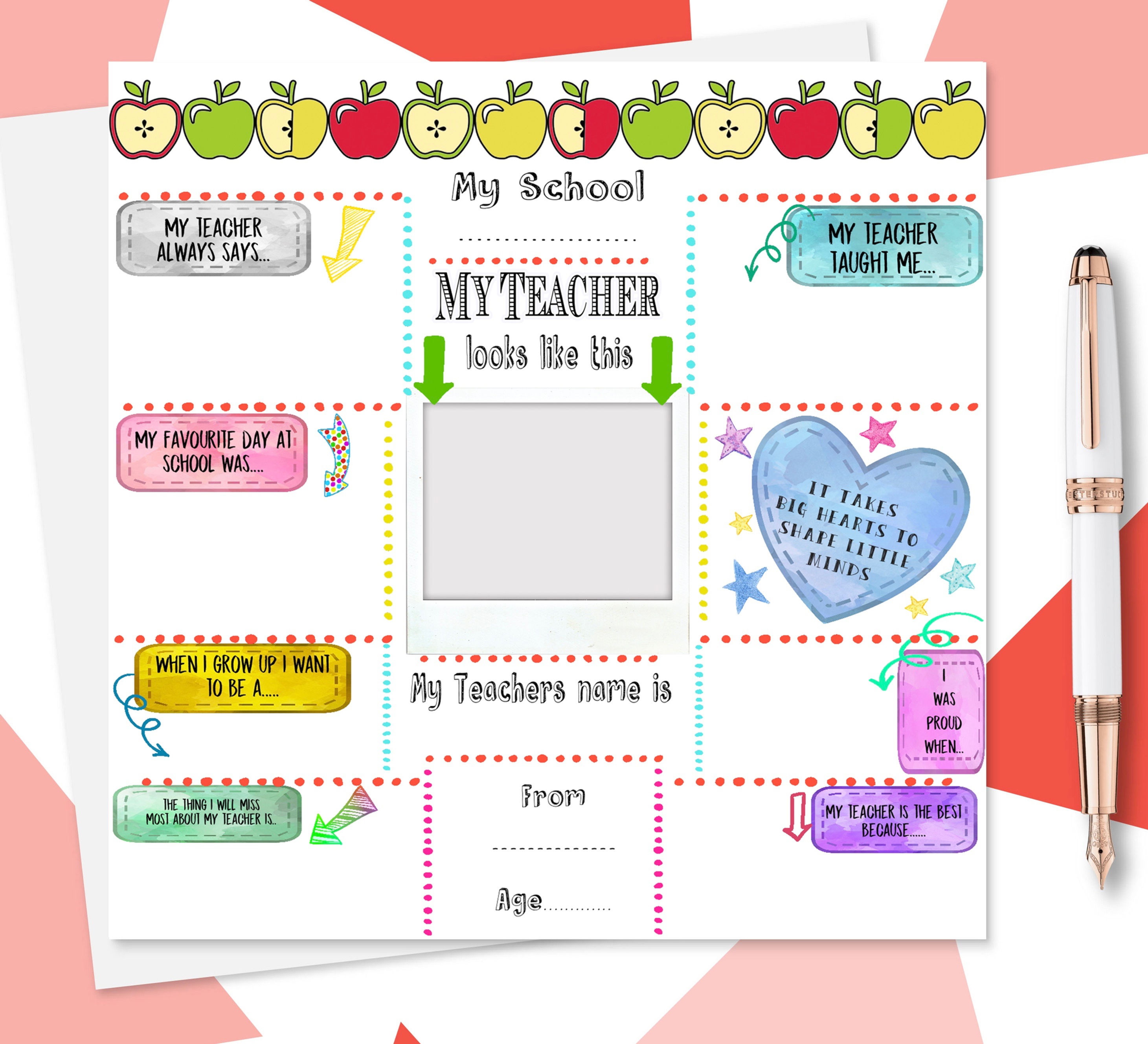 Fill in the blanks teacher cards