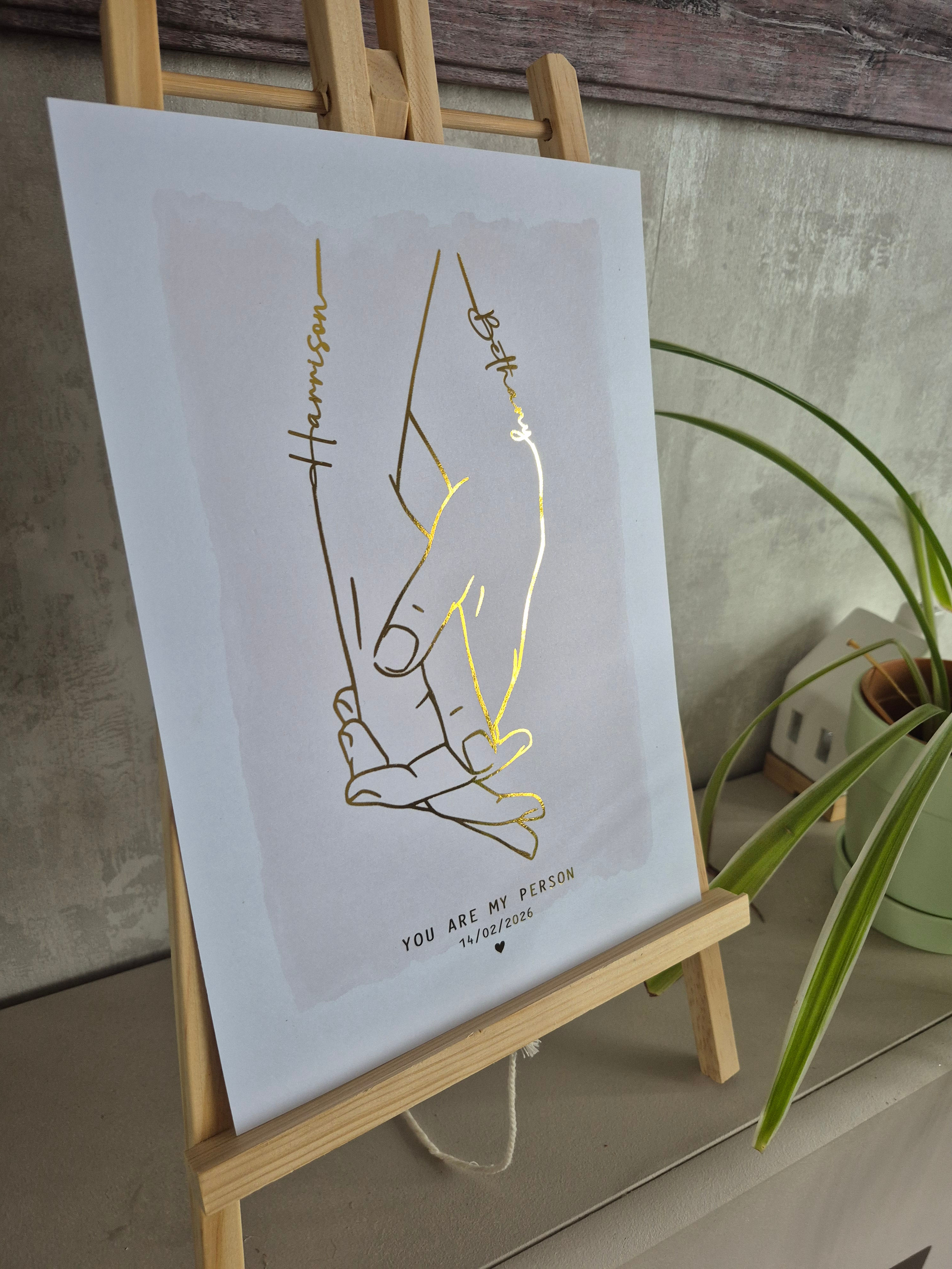 Hold my hand in foil