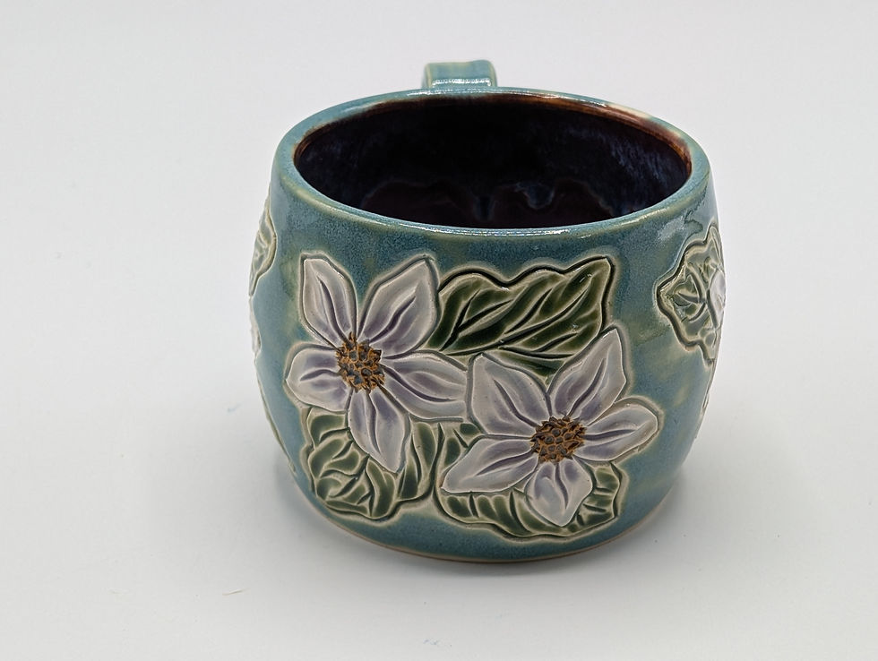 Thumbnail: Pretty flower design round mug, 2nd