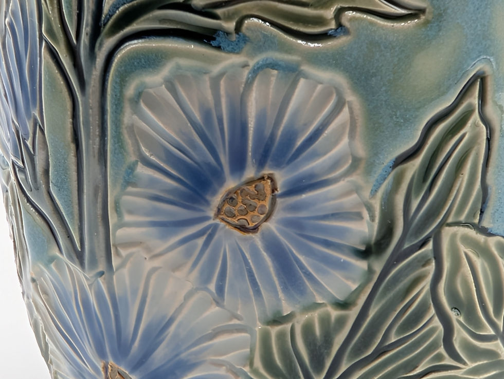 Thumbnail: Hand Thrown Pottery, Hollyhock Vase