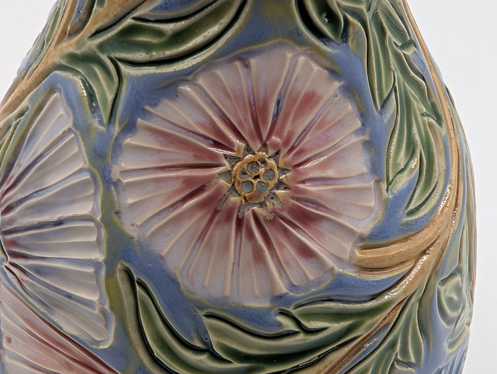 Thumbnail: Hand Thrown, Large arts and crafts inspires flowers vase