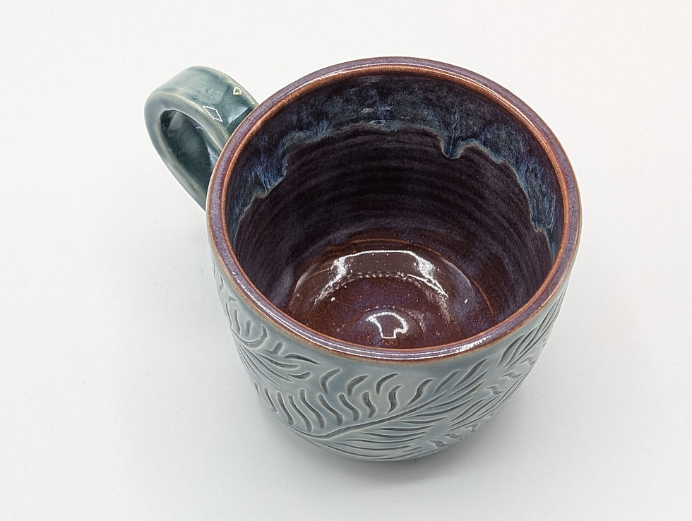 Thumbnail: Tall mug, Abstract palm design