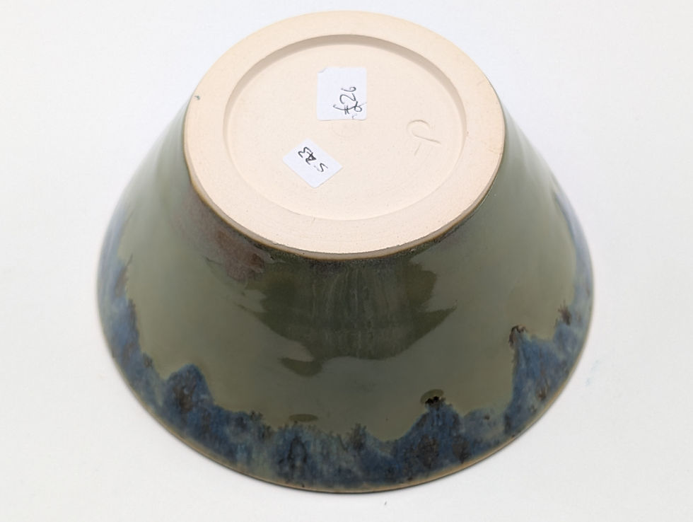 Thumbnail: Hand Thrown and Carved blue spiral design Bowl