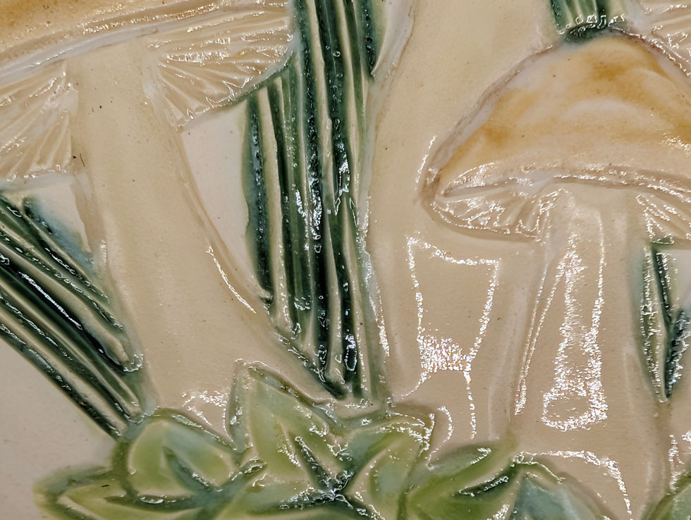 Thumbnail: Hand Thrown and Carved Mushroom design Bowl