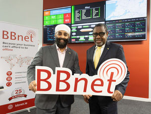 Gurmukh Neote of BBnet welcomes Barbados Ambassador H.E. Cleviston Haynes to Shannon