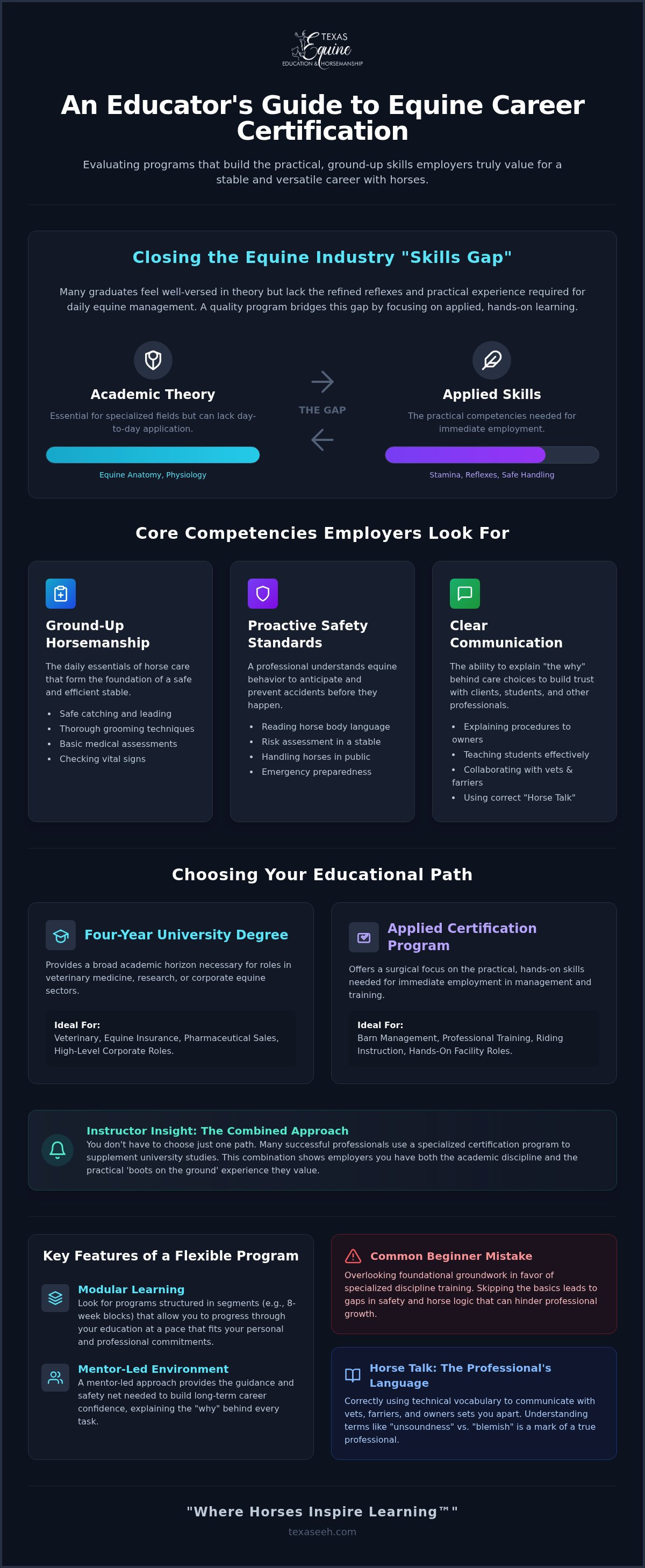 Equine industry certification program