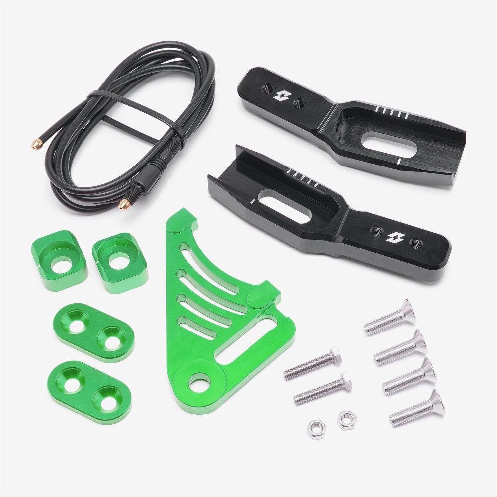 Full-E Charged Rear Swing Arm Extension And Brake Hose Green Full-E Charged