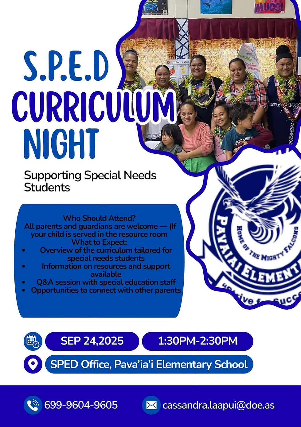 Pava'ia'i Elementary SPED Curriculum Night!