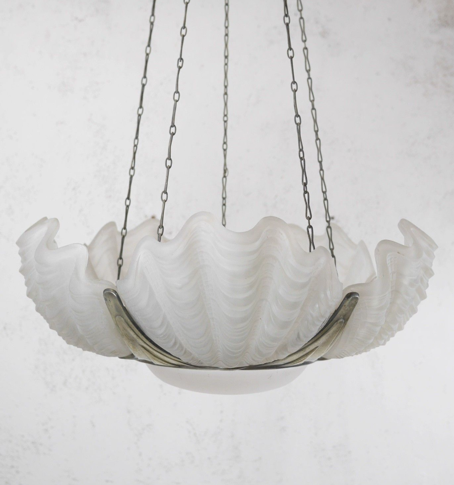 Colossal Art Deco Clam Shell Pendant Ceiling Light Lamp by Vinterior