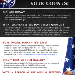 Every Vote Counts! - MPOA Annual Meeting and Election