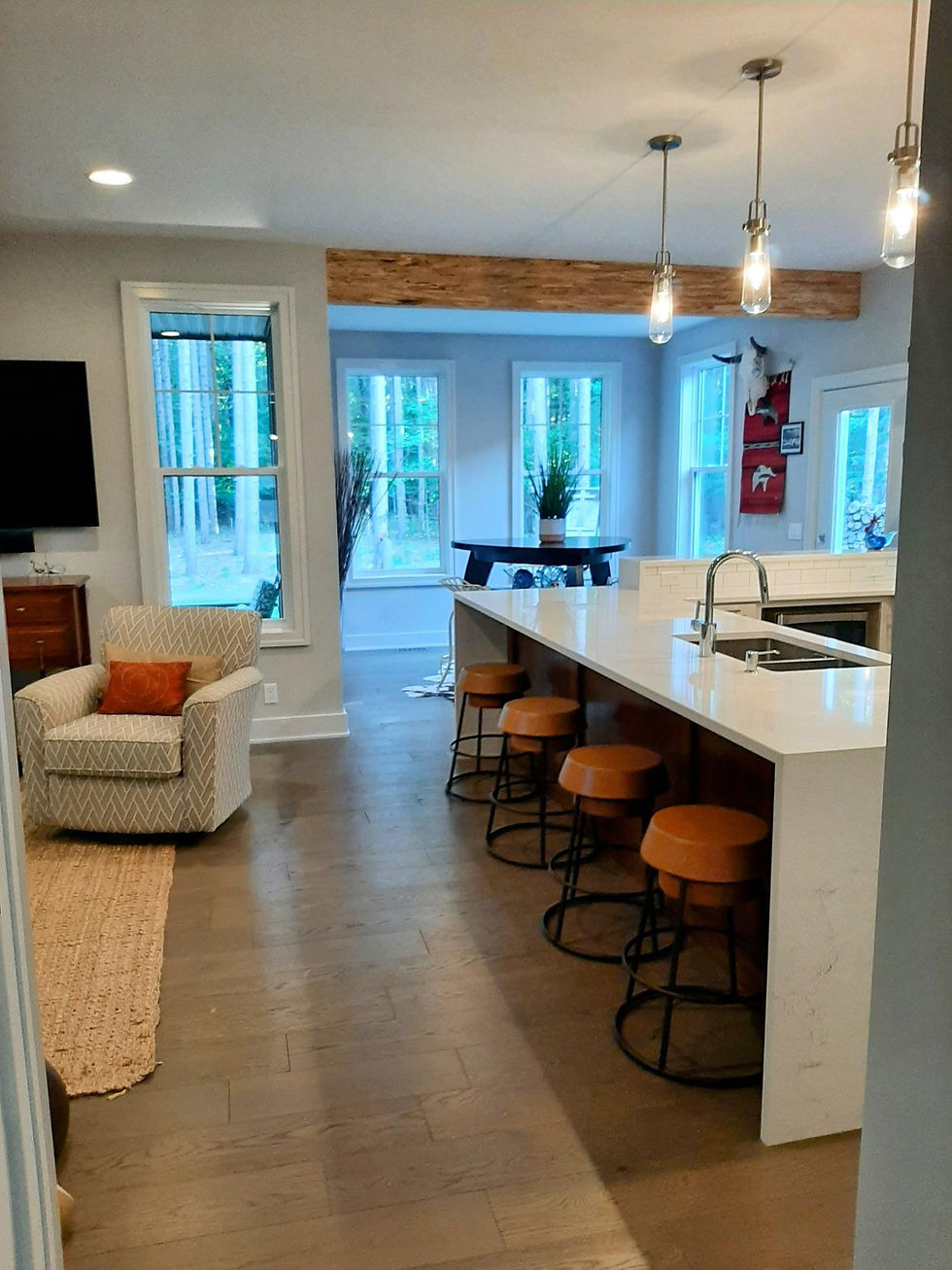 Residential Project: Mercury- interior shot of common space and kitchen