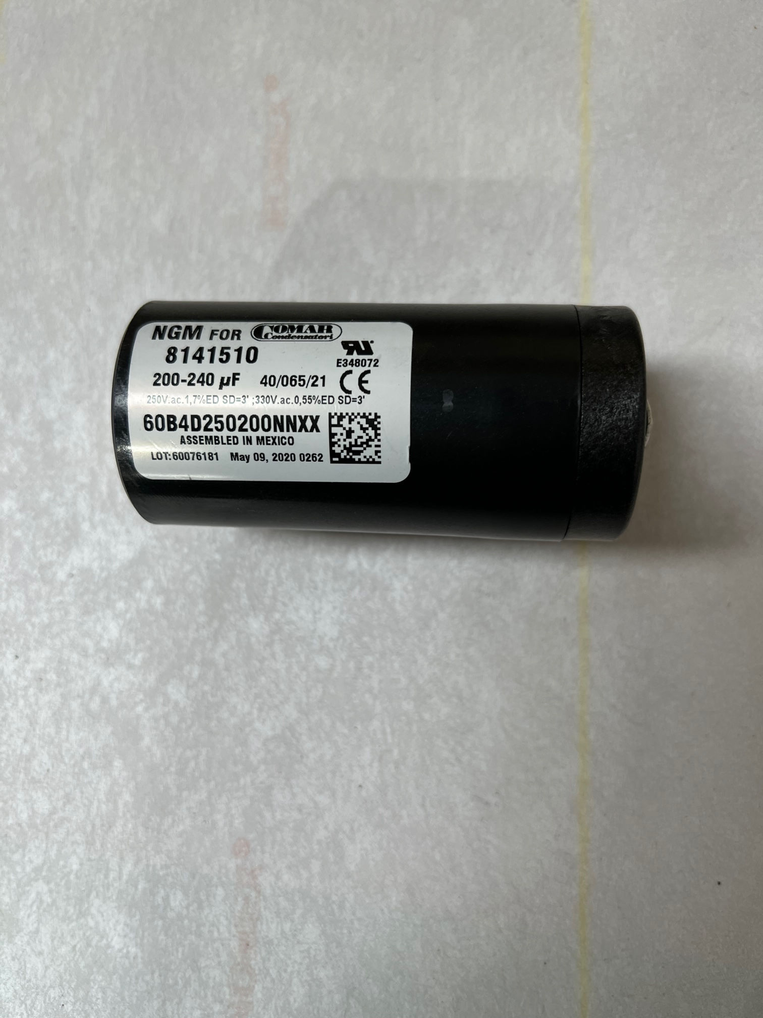 Motor start capacitor