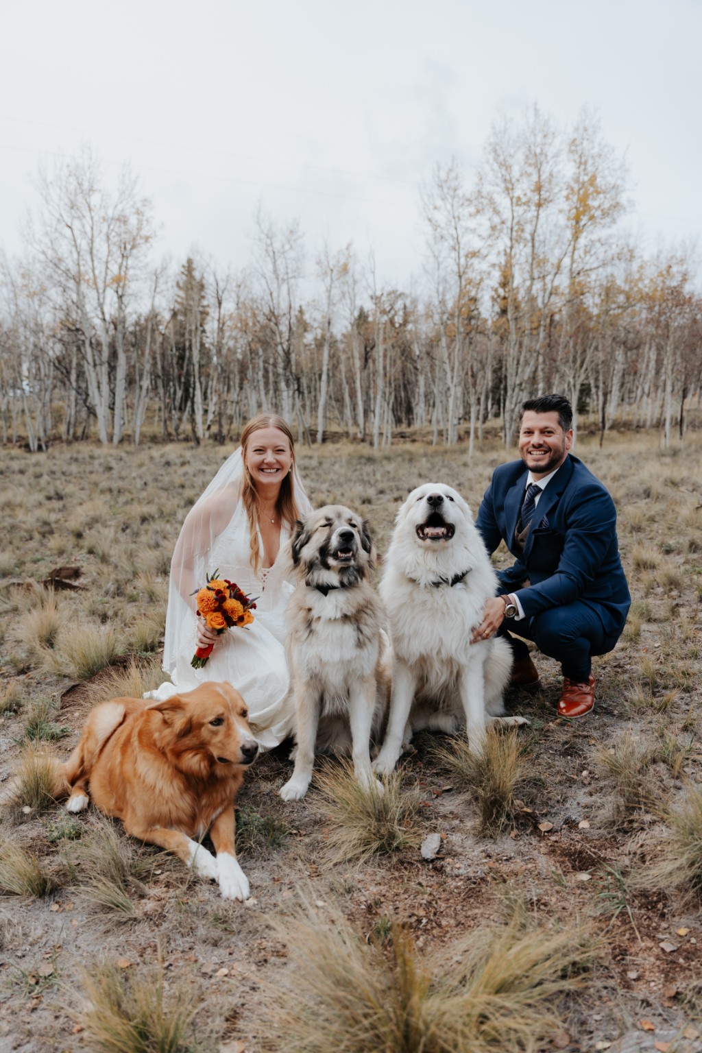 Jenica and Israel with Yeti, Lucca, and Enzo