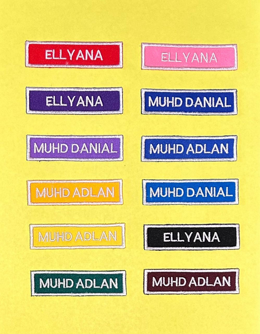 Nametag (Background Warna Tulisan Putih)