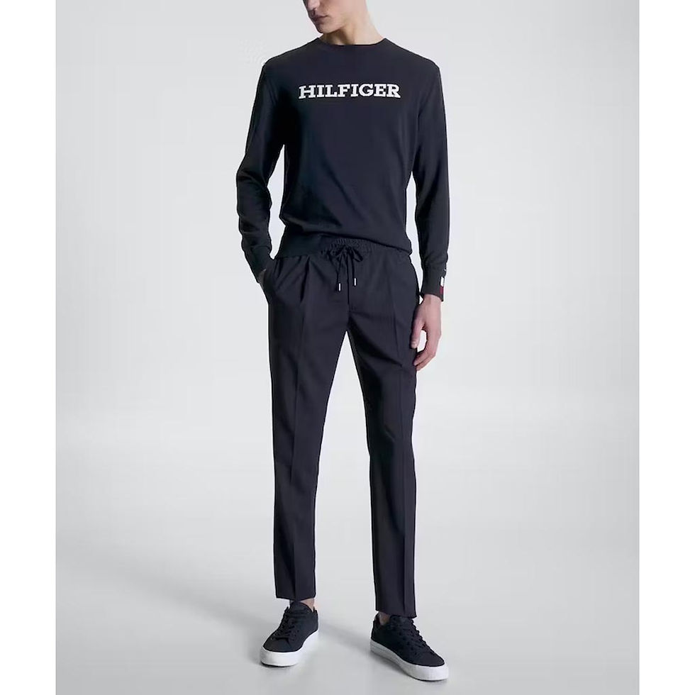 Thumbnail: TOMMY HILIFIGER Mens Monotype Relaxed Crew Neck Blue