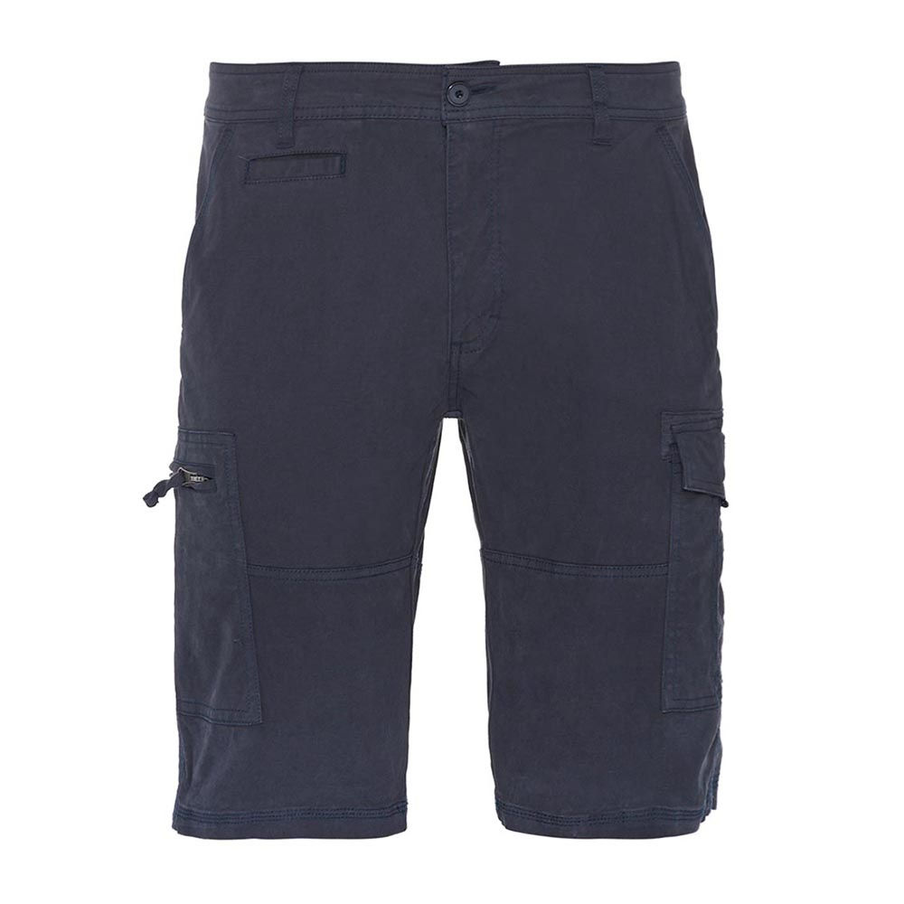 HENLEYS Mens Slim-fit Leon Cargo Shorts Navy