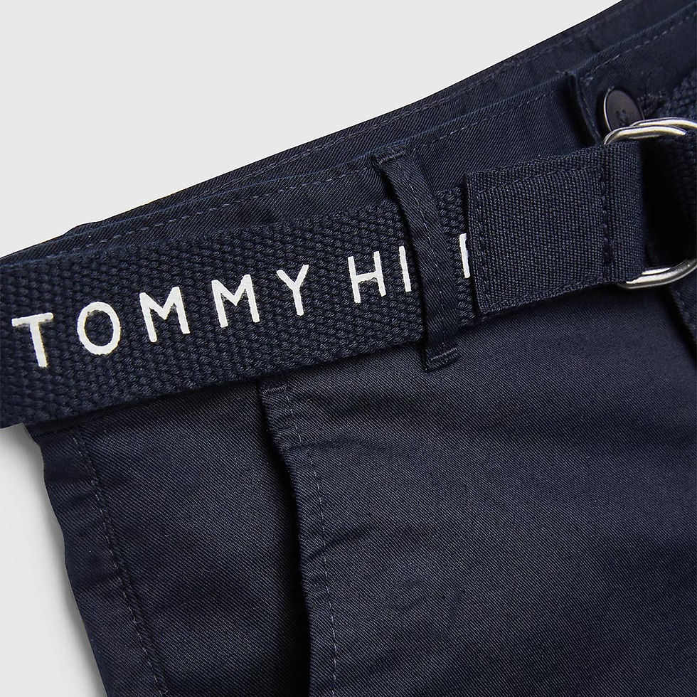 Thumbnail: TOMMY HILFIGER Kids Belted Chino Shorts Desert Sky