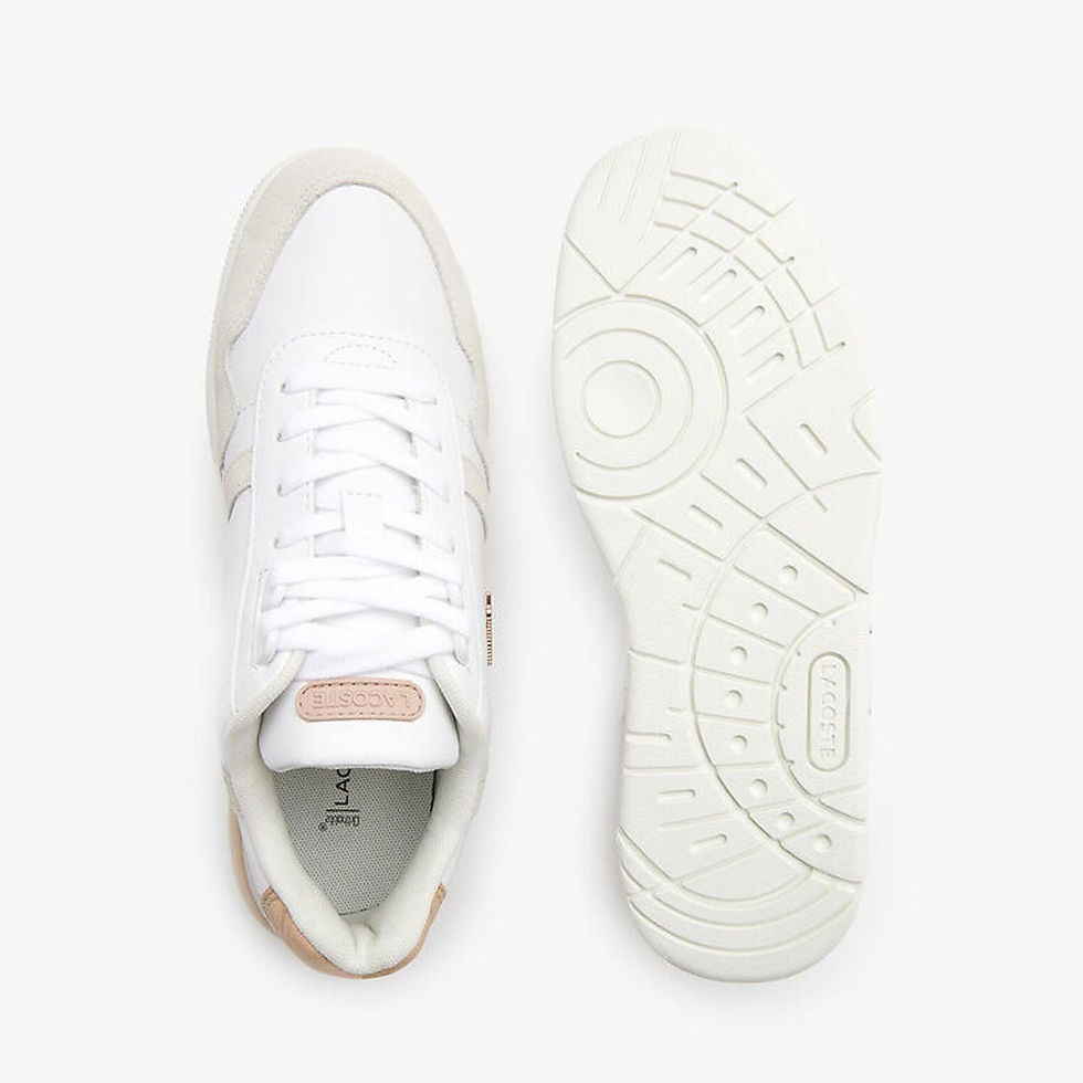 Thumbnail: LACOSTE Womens T-clip Sneakers White/Light Pink 464A