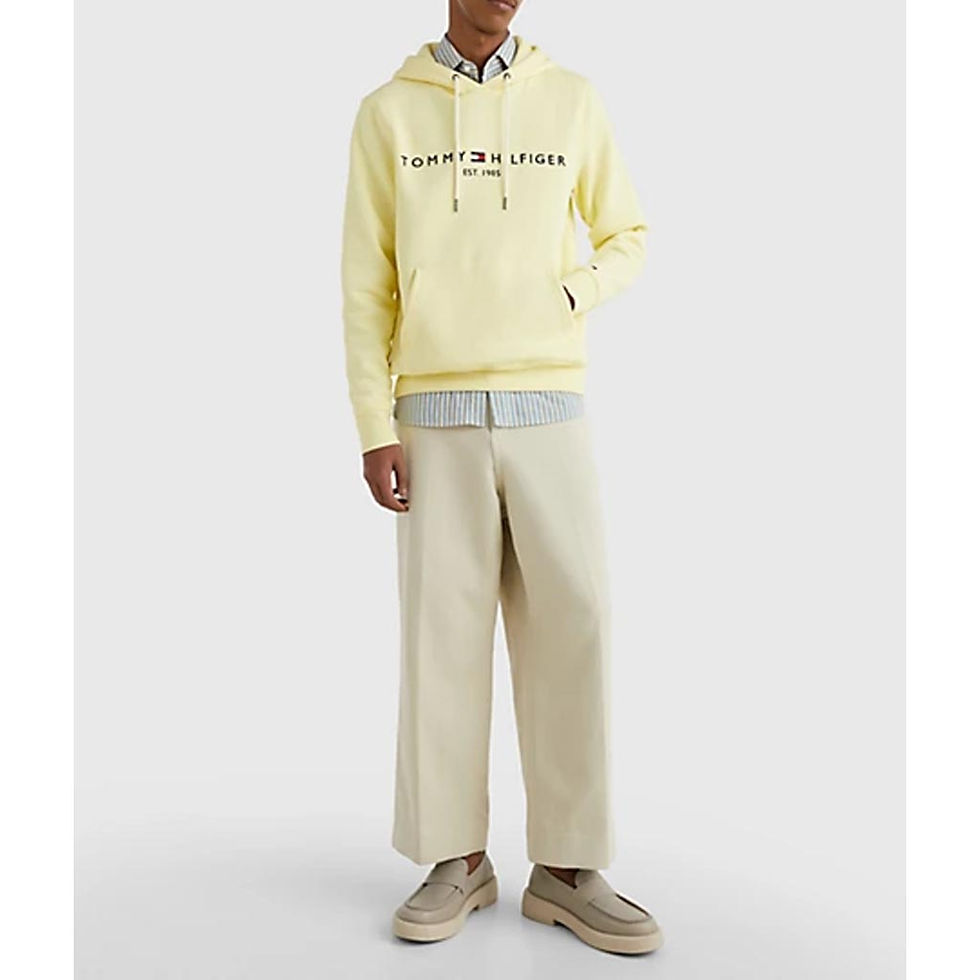 Thumbnail: TOMMY HILFIGER Mens Logo Hoody Yellow Mist