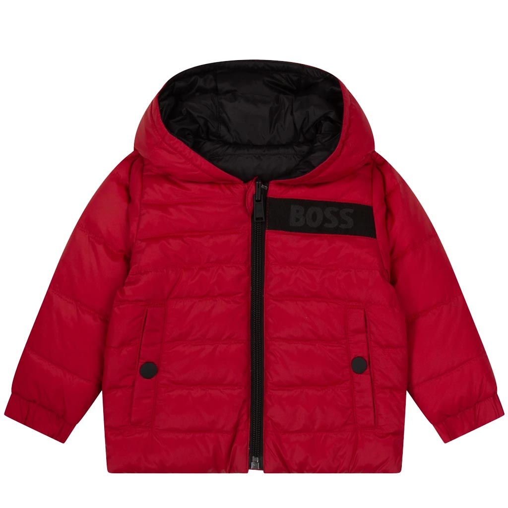 HUGO BOSS Kids Reversible Padded Jacket Black/Red