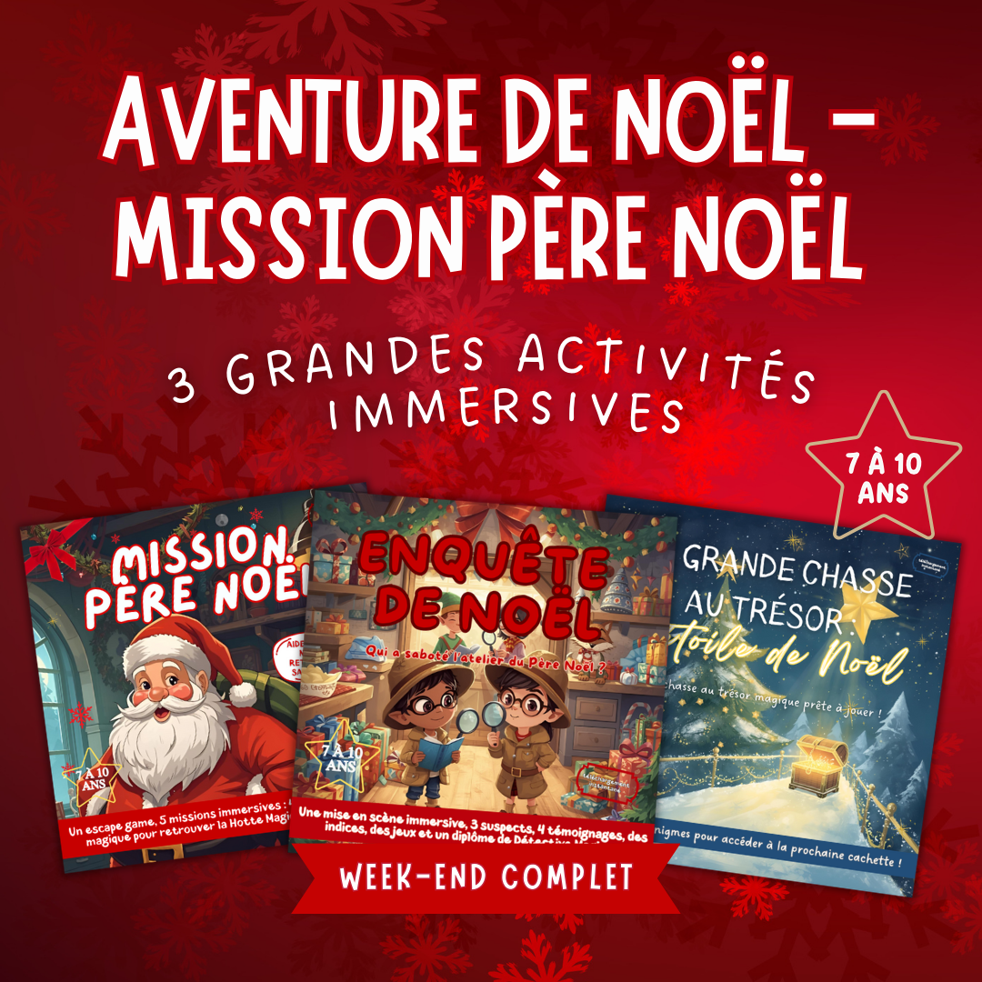 Pack week-end aventure de Noël pour Enfants - Mission père Noël (PDF 7-10 ans)