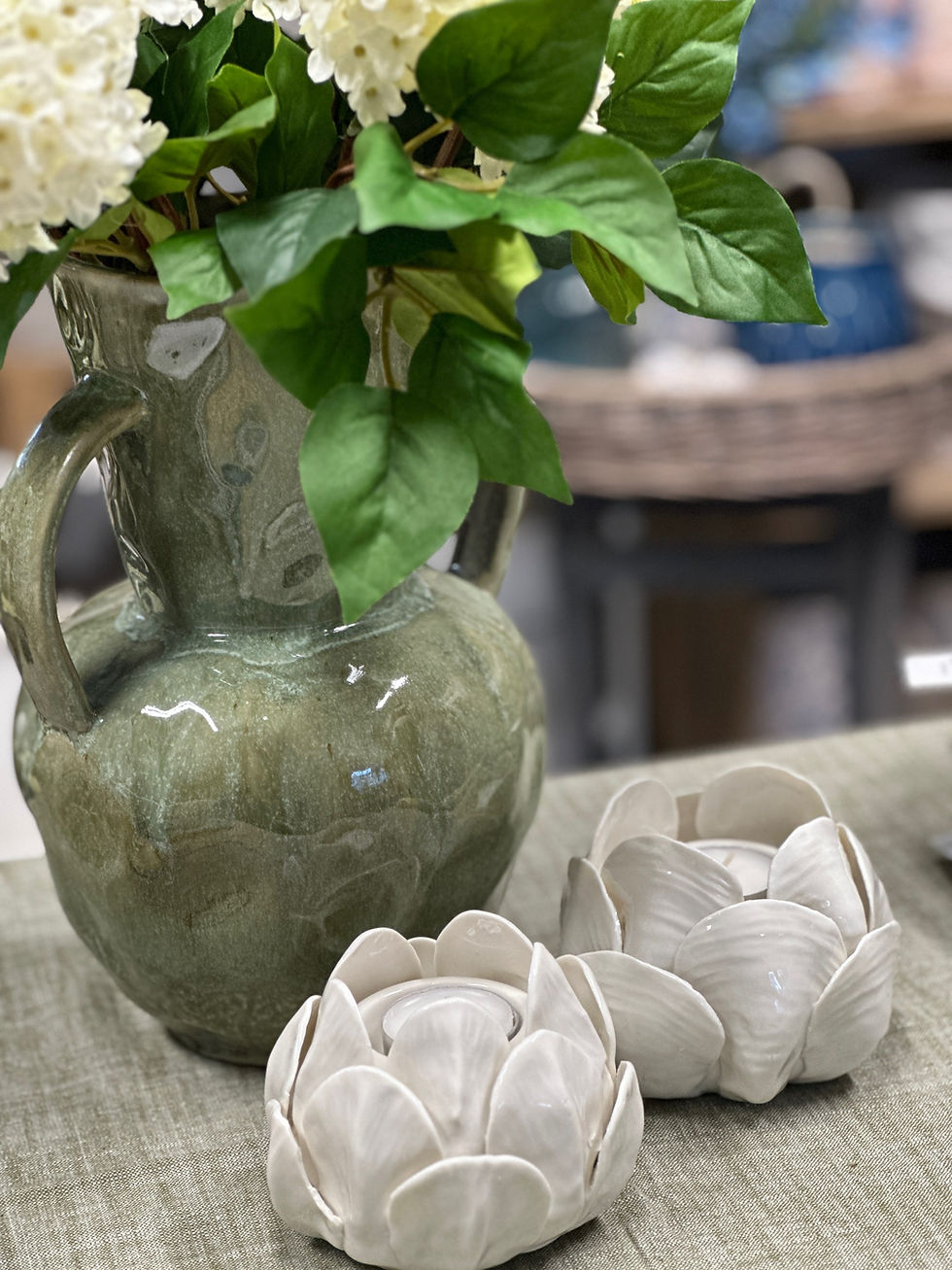 Thumbnail: Nerea White Flower Candle Holders - 2 Styles
