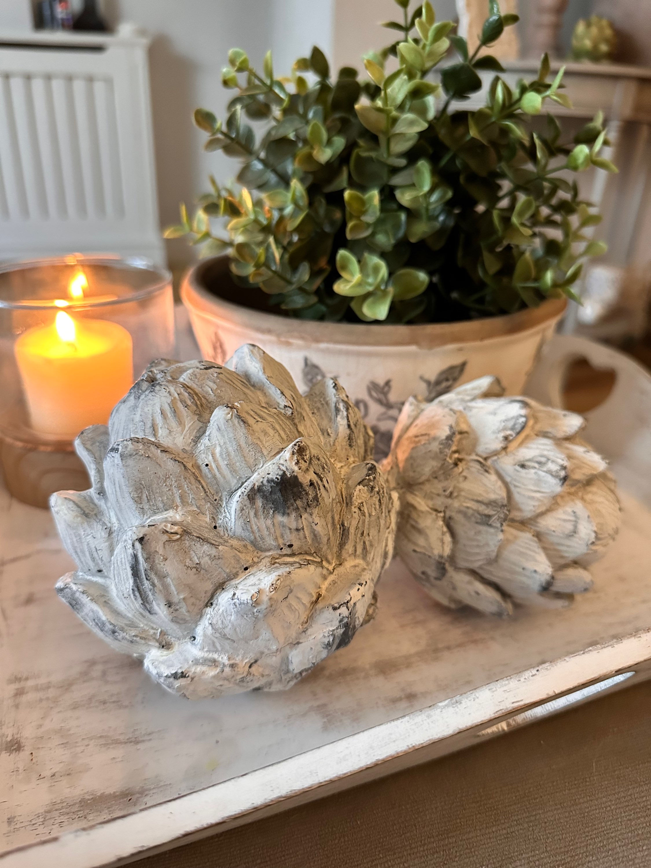 Ceramic Glazed Artichoke Decoration