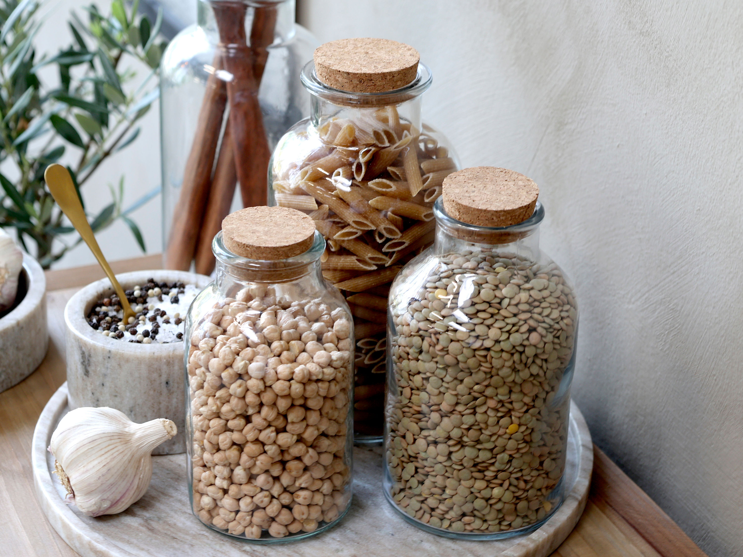 Milk Bottle Storage Jars with Cork Lid - 2 Sizes